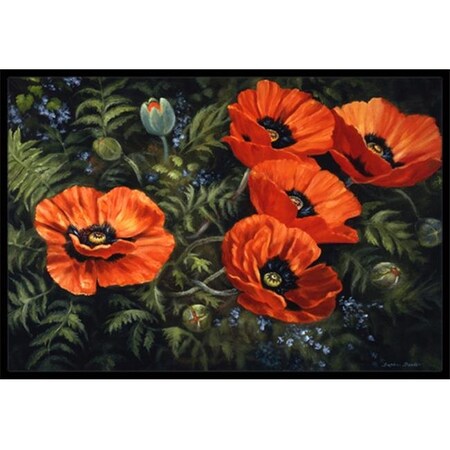 Carolines Treasures BDBA0007MAT Poppies by Daphne Baxter Indoor or Outdoor Mat; 18 x 27 BDBA0007MAT